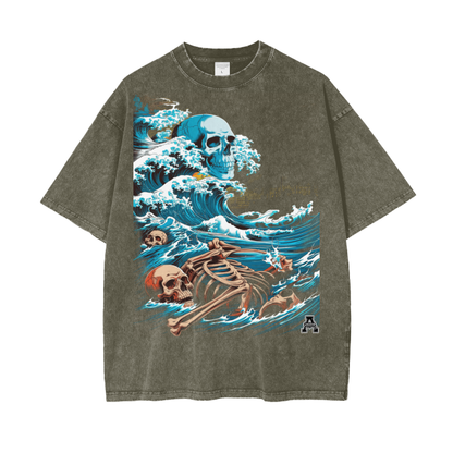 Aonaran Graphic Acid Wash Oversize T-Shirt