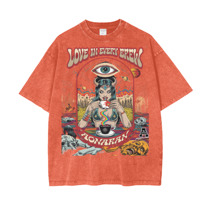 Aonaran Graphic Acid Wash Oversize T-Shirt