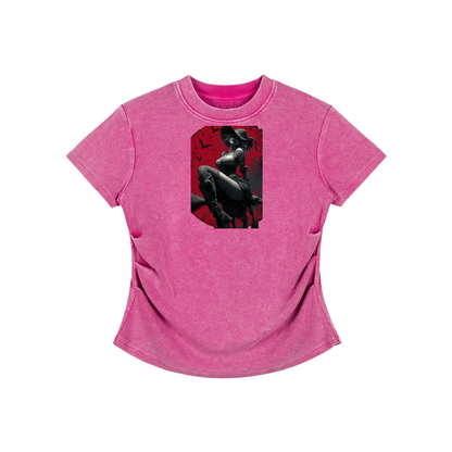 Dimple Season 2 Vintage Washed Bodycon Cotton T-Shirt