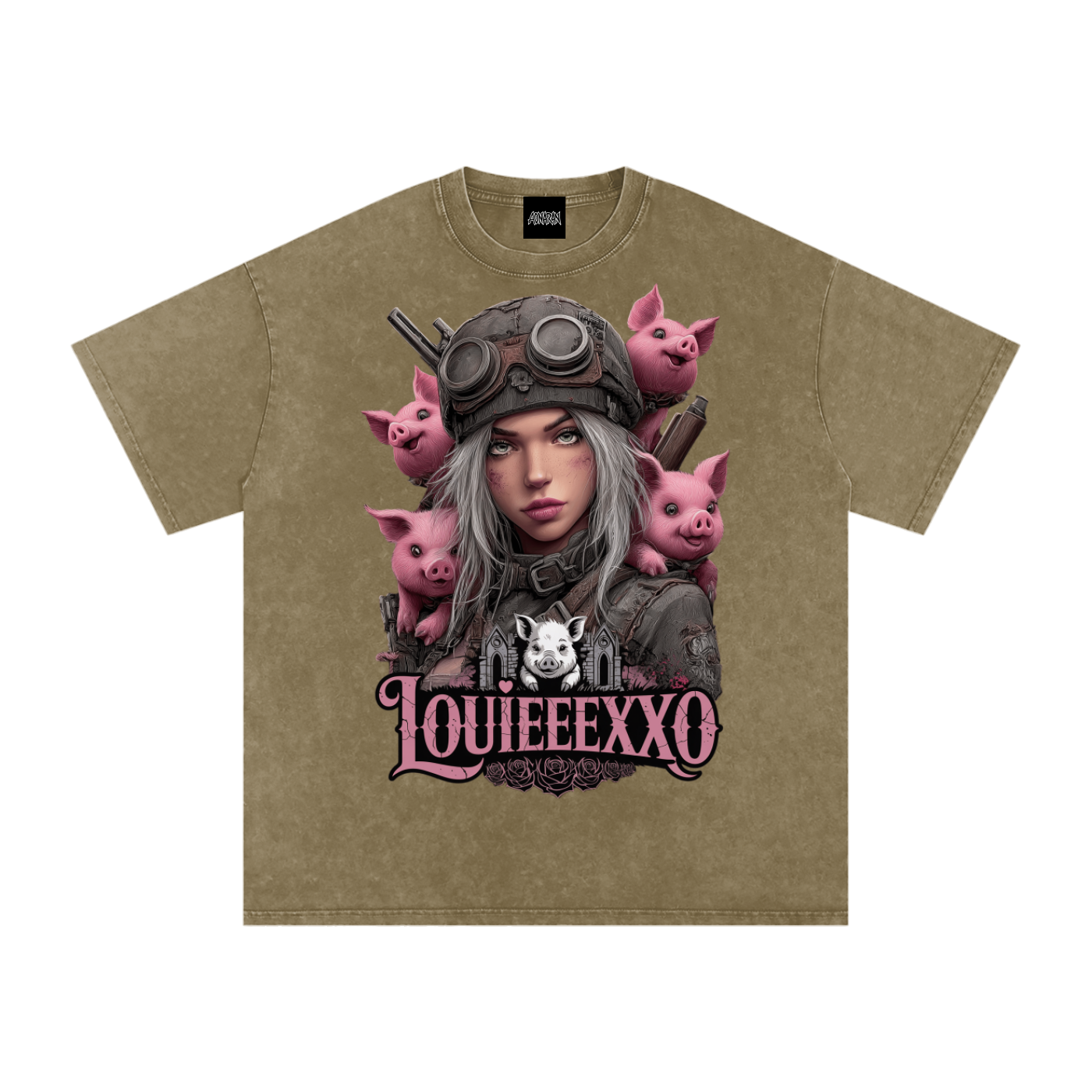 Louieeexxo Snow Washed Oversized Cotton T-Shirt