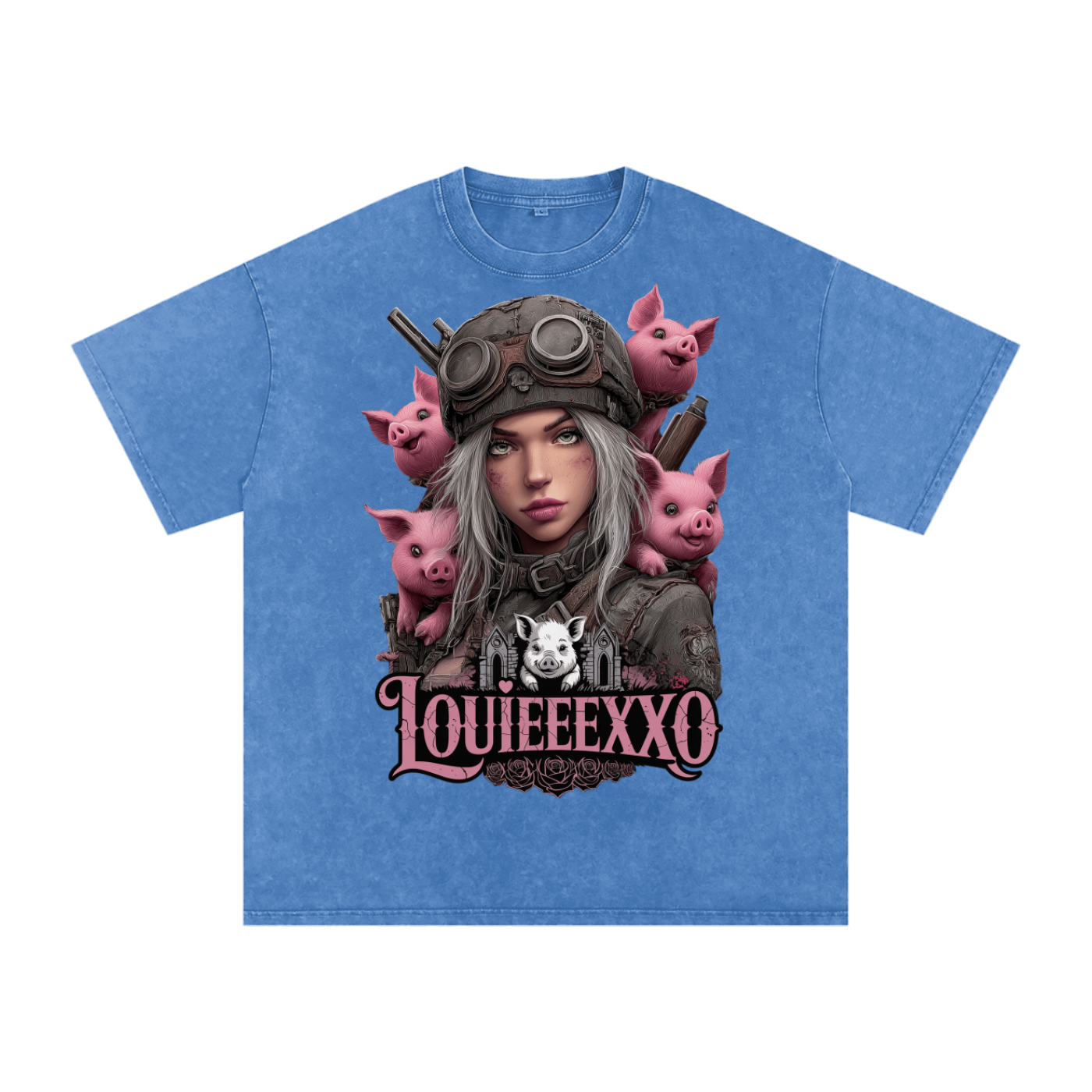 Louieeexxo Snow Washed Oversized Cotton T-Shirt