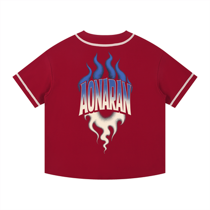 Aonaran Varsity Contrast Piped Button-Up Jersey