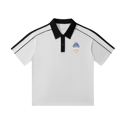 Aonaran Varsity Contrast Collar Short-Sleeve Polo Shirt