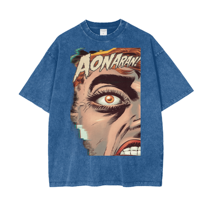 Aonaran Graphic Acid Wash Oversize T-Shirt