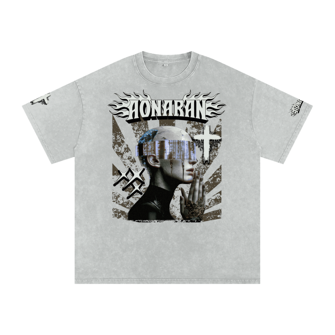 Smiling Tyrant Snow Washed Oversized Cotton T-Shirt