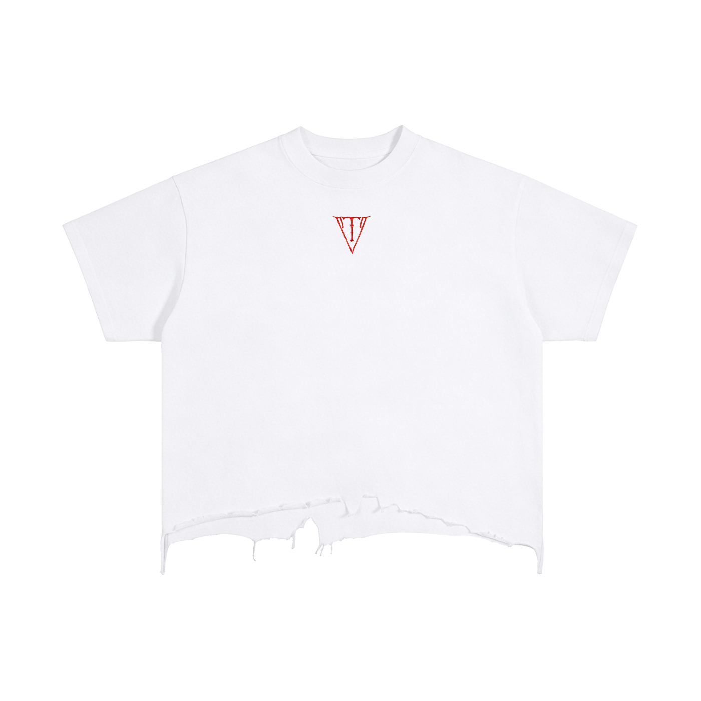 Aonaran NevaeH Vintage Wash Boxy Distressed Hem T-Shirt