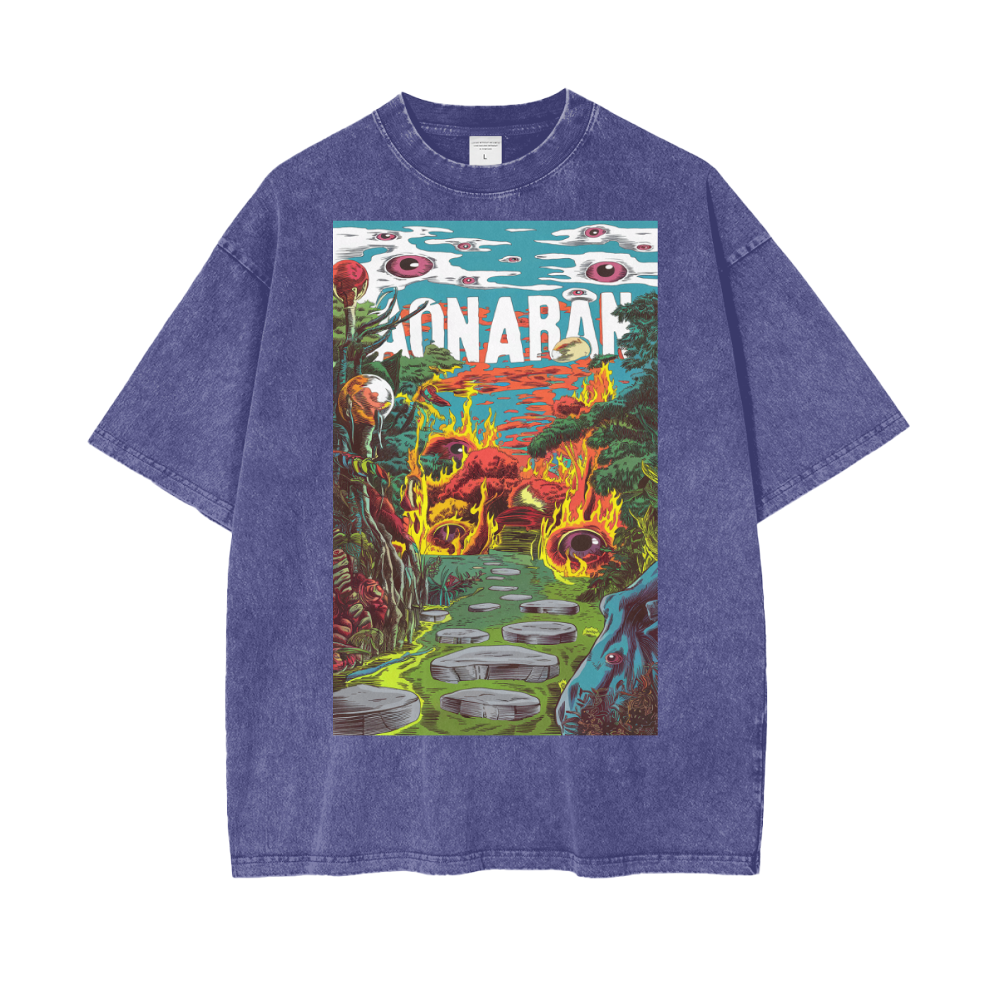 Aonaran Graphic Acid Wash Oversize T-Shirt