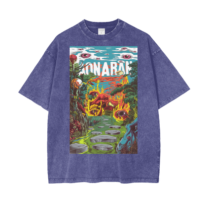 Aonaran Graphic Acid Wash Oversize T-Shirt