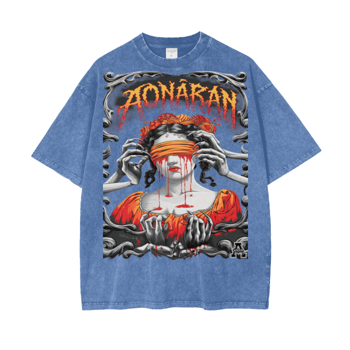 Aonaran Graphic Acid Wash Oversize T-Shirt