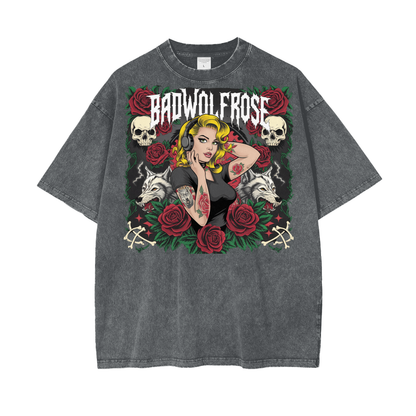 BadWolfRose Oversize Snow Washed T-Shirt