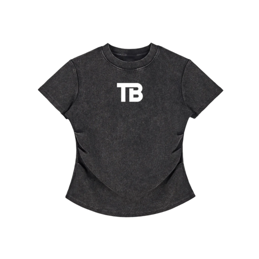 ThunderBuddies Vintaged-Wash Bodycon Cotton T-Shirt