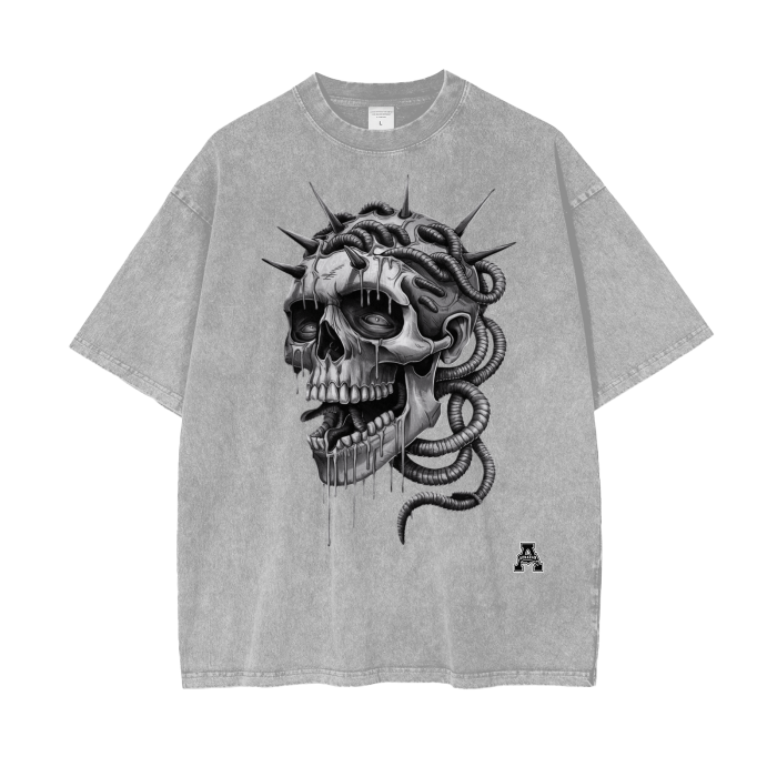 Aonaran Graphic Acid Wash Oversize T-Shirt