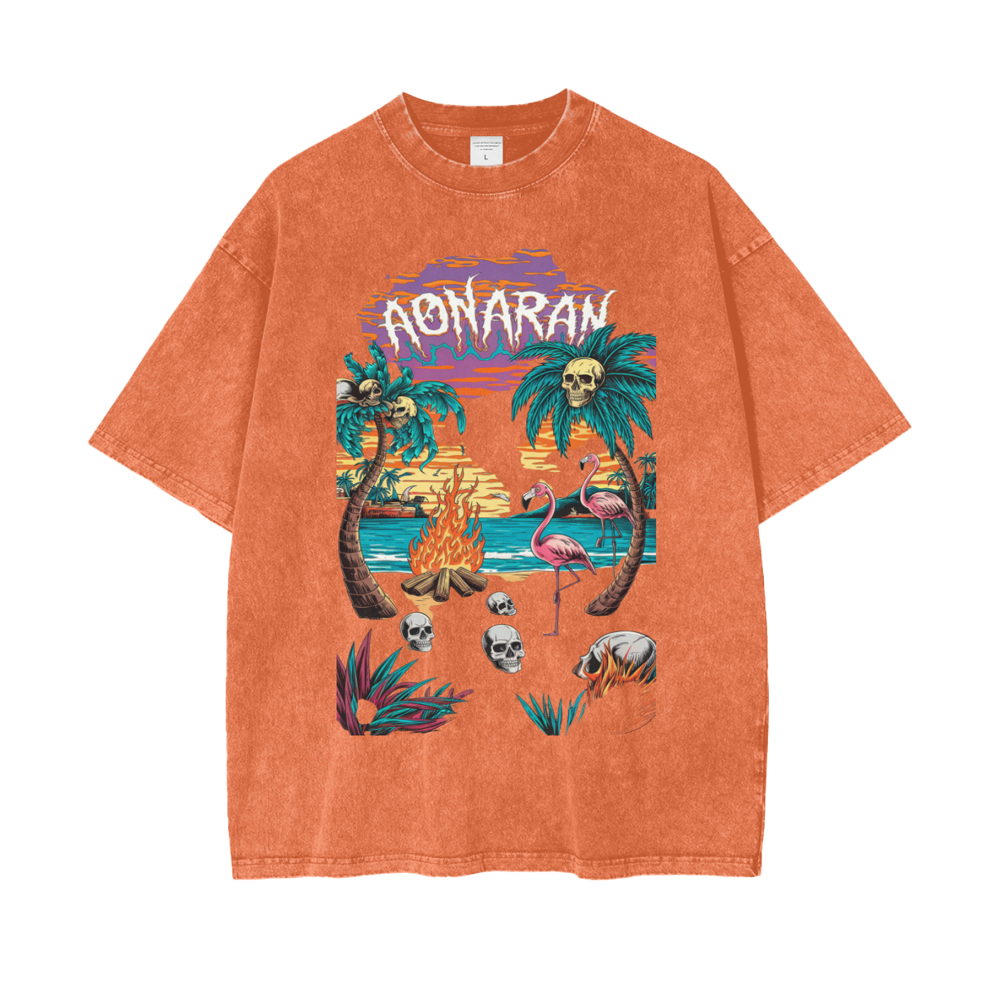 Aonaran Graphic Acid Wash Oversize T-Shirt
