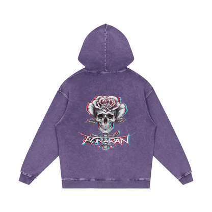 Aonaran 3D Bone Acid Wash Oversize Hoodie