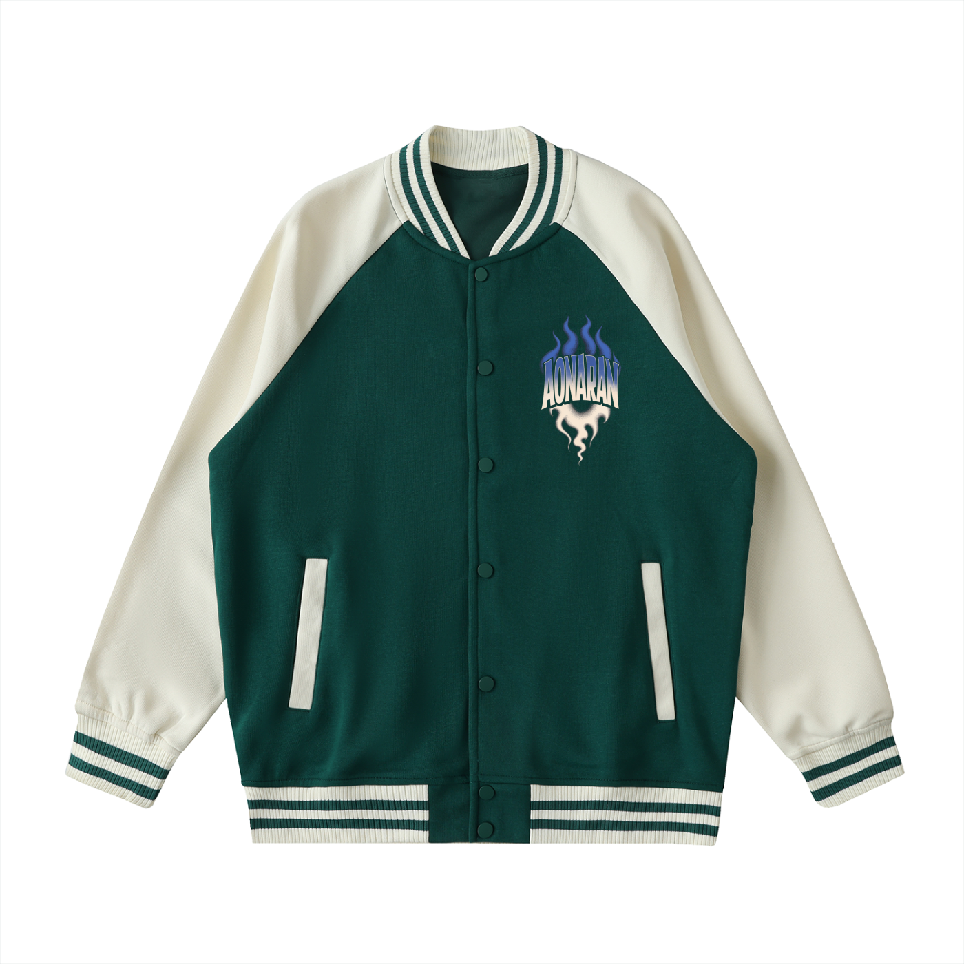 Aonaran Varsity Two Tone Raglan Sleeve Varsity Jacket