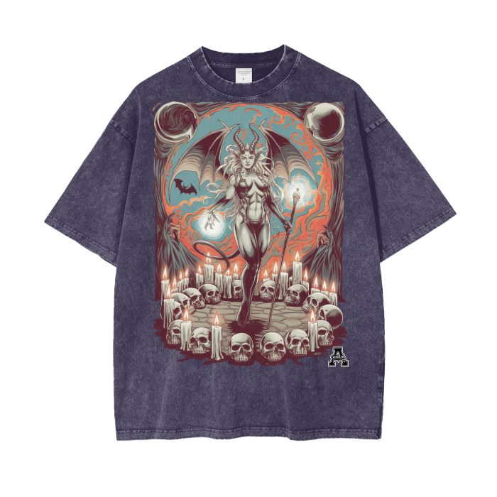 Aonaran Graphic Acid Wash Oversize T-Shirt