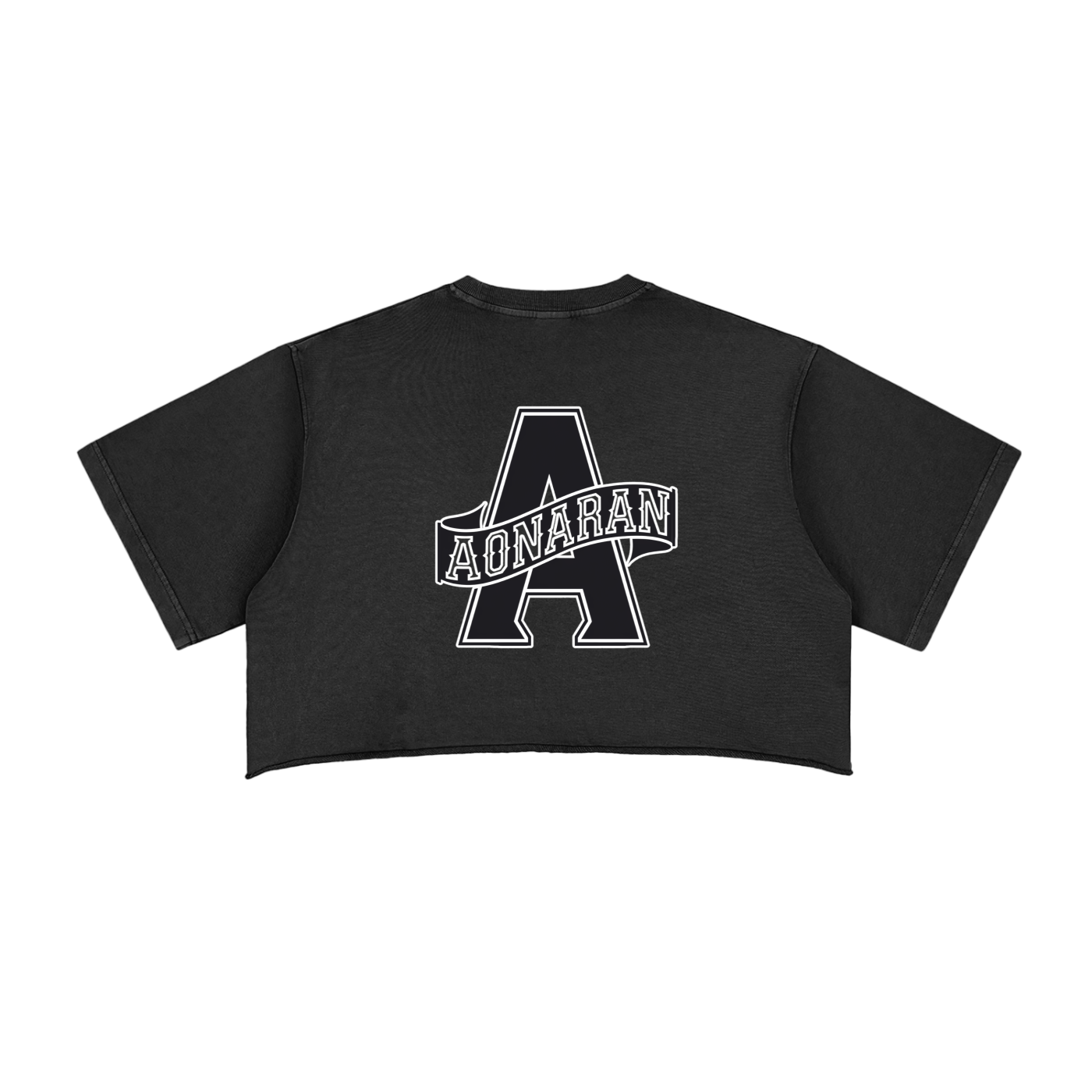 Aonaran 1 OFF Snow Washed Raw Edge Crop Top
