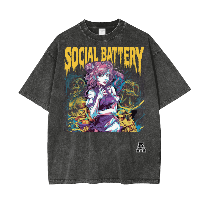 Aonaran Graphic Acid Wash Oversize T-Shirt