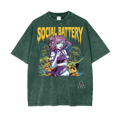 Aonaran Graphic Acid Wash Oversize T-Shirt