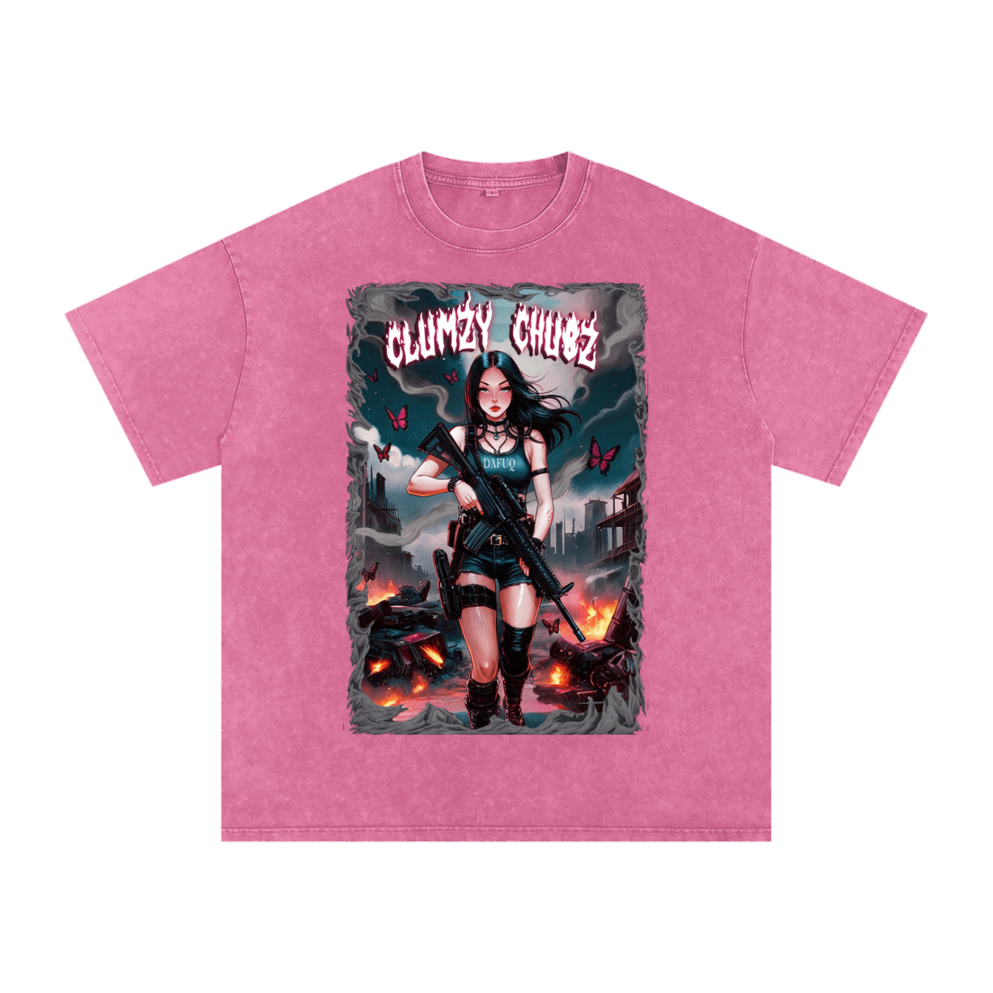 Clumzy Chubz Acid Wash Oversize T-Shirt