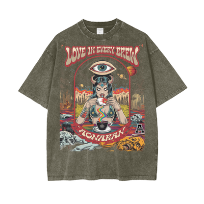 Aonaran Graphic Acid Wash Oversize T-Shirt