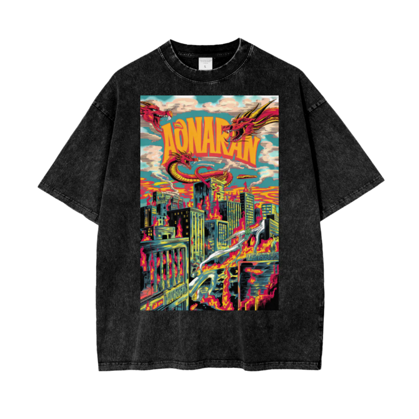 Aonaran Graphic Acid Wash Oversize T-Shirt