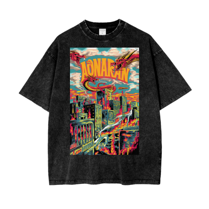 Aonaran Graphic Acid Wash Oversize T-Shirt