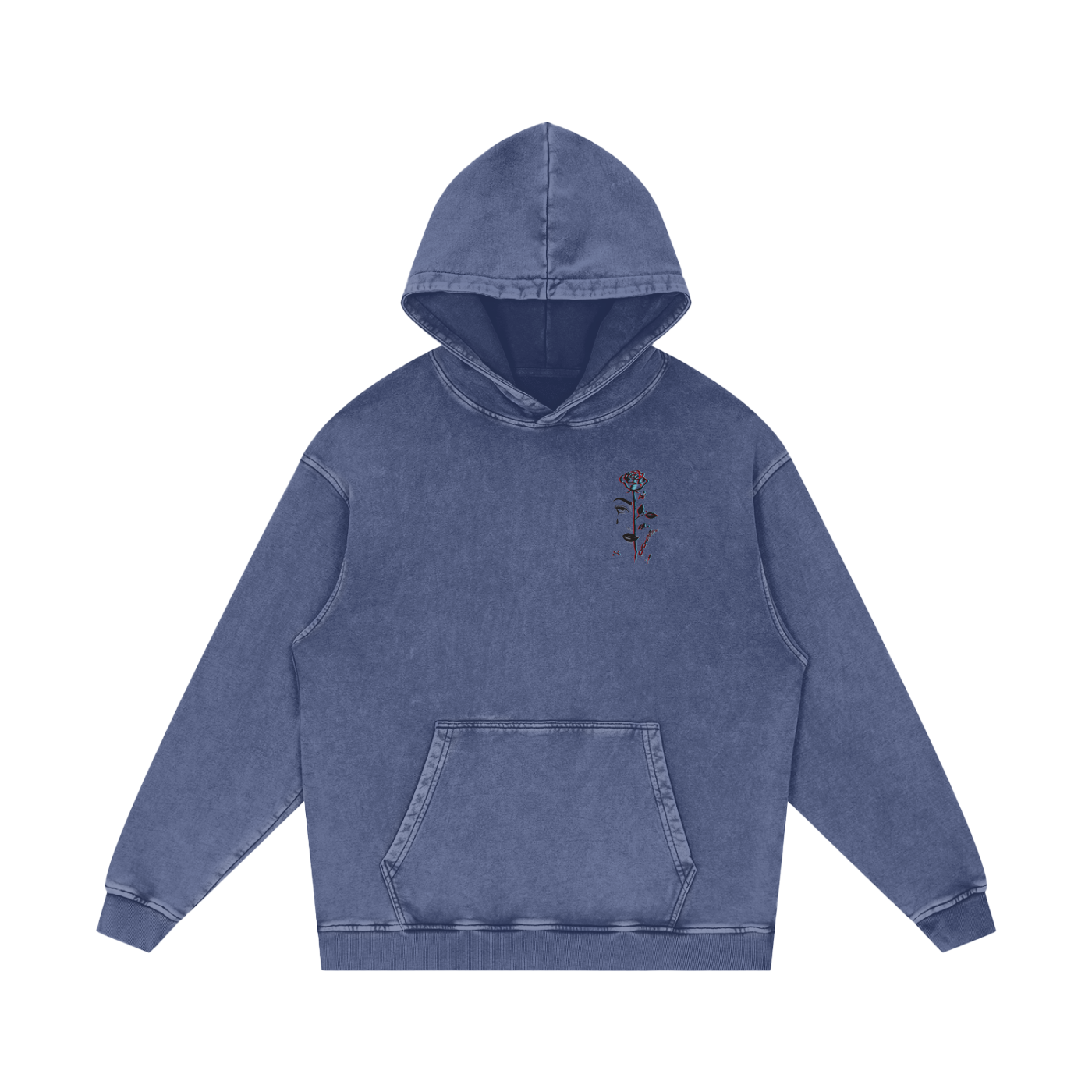Aonaran 3D Bone Acid Wash Oversize Hoodie