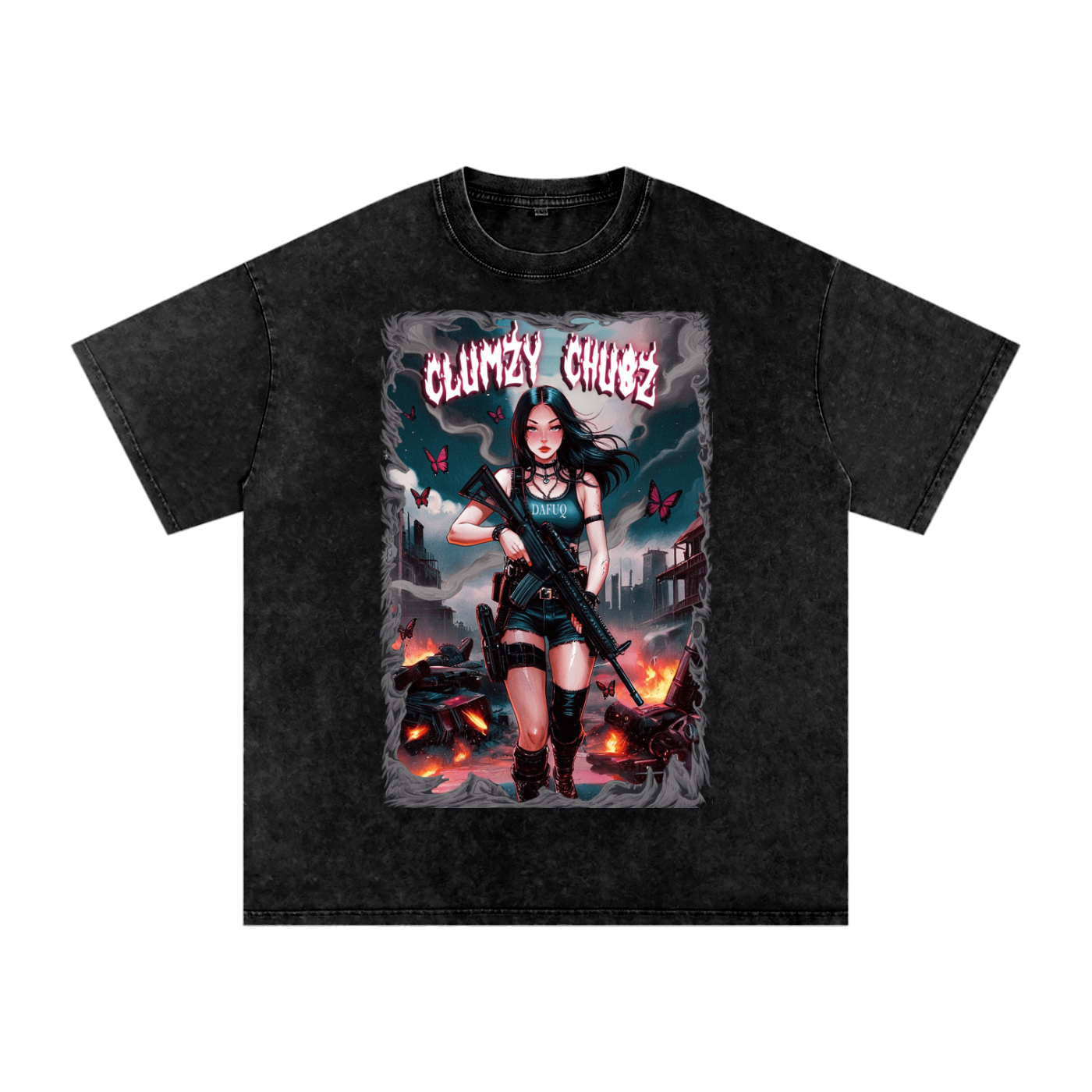 Clumzy Chubz Acid Wash Oversize T-Shirt