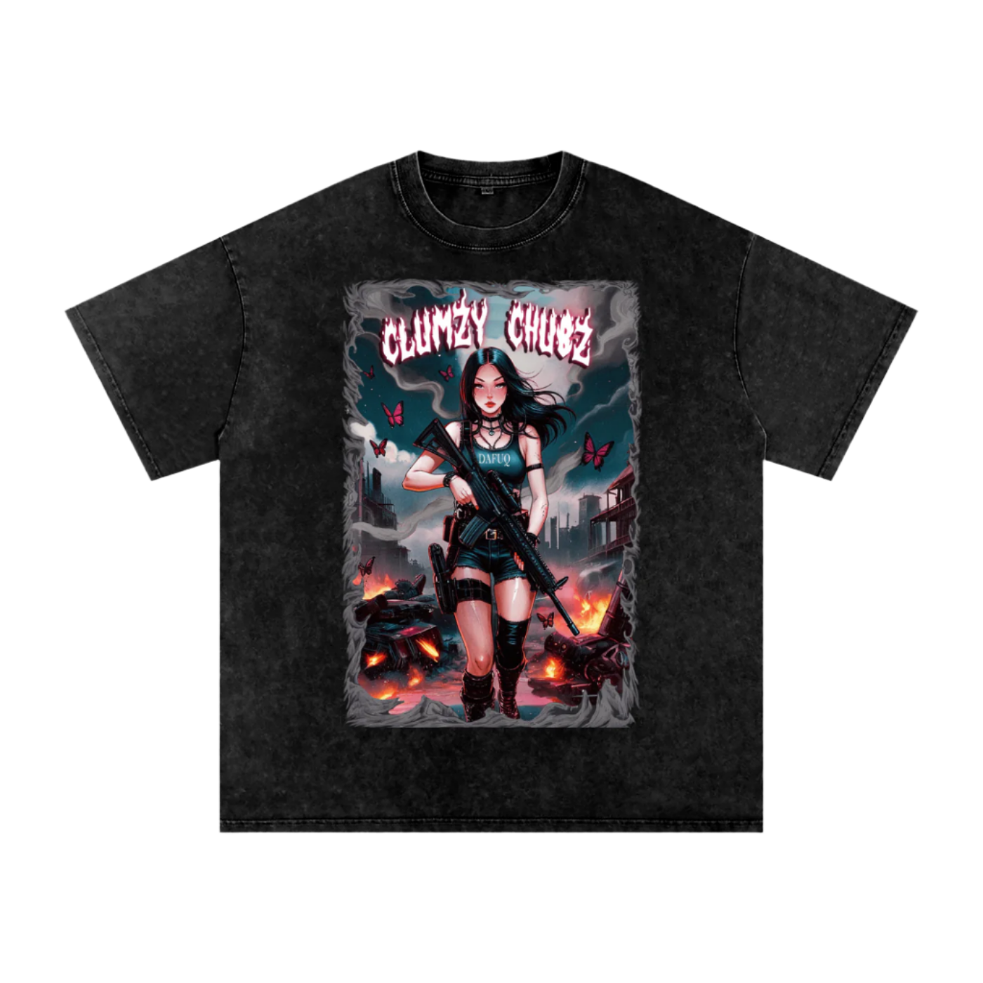 Clumzy Chubz Acid Wash Oversize T-Shirt