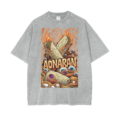 Aonaran Graphic Acid Wash Oversize T-Shirt