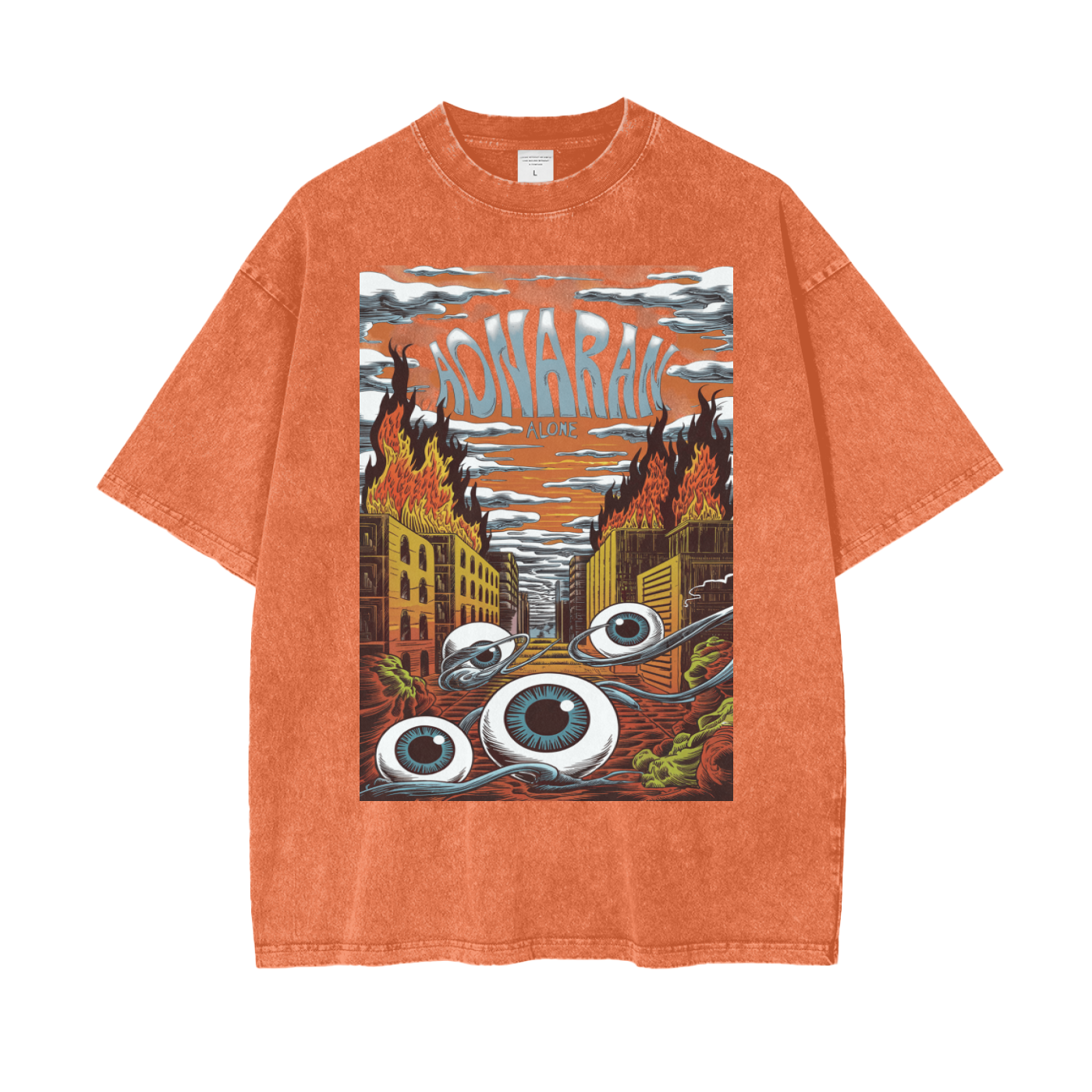 Aonaran Graphic Acid Wash Oversize T-Shirt