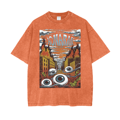 Aonaran Graphic Acid Wash Oversize T-Shirt