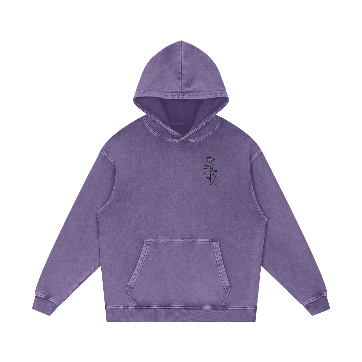 Aonaran 3D Bone Acid Wash Oversize Hoodie
