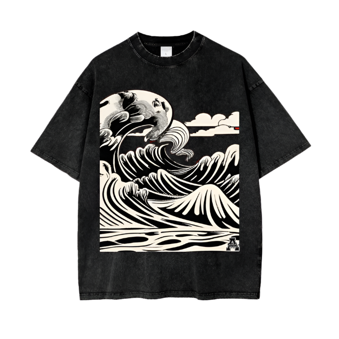 Aonaran Graphic Acid Wash Oversize T-Shirt