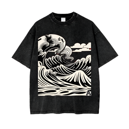 Aonaran Graphic Acid Wash Oversize T-Shirt