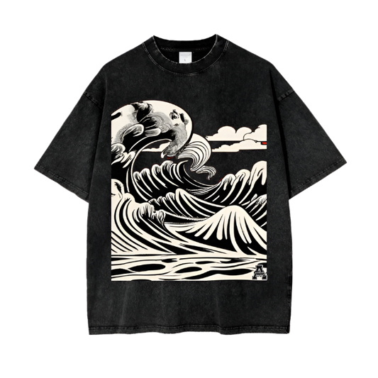 Aonaran Graphic Acid Wash Oversize T-Shirt