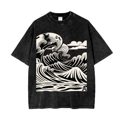Aonaran Graphic Acid Wash Oversize T-Shirt