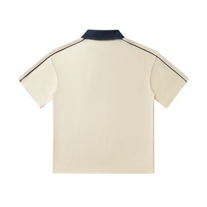 Aonaran Varsity Contrast Collar Short-Sleeve Polo Shirt