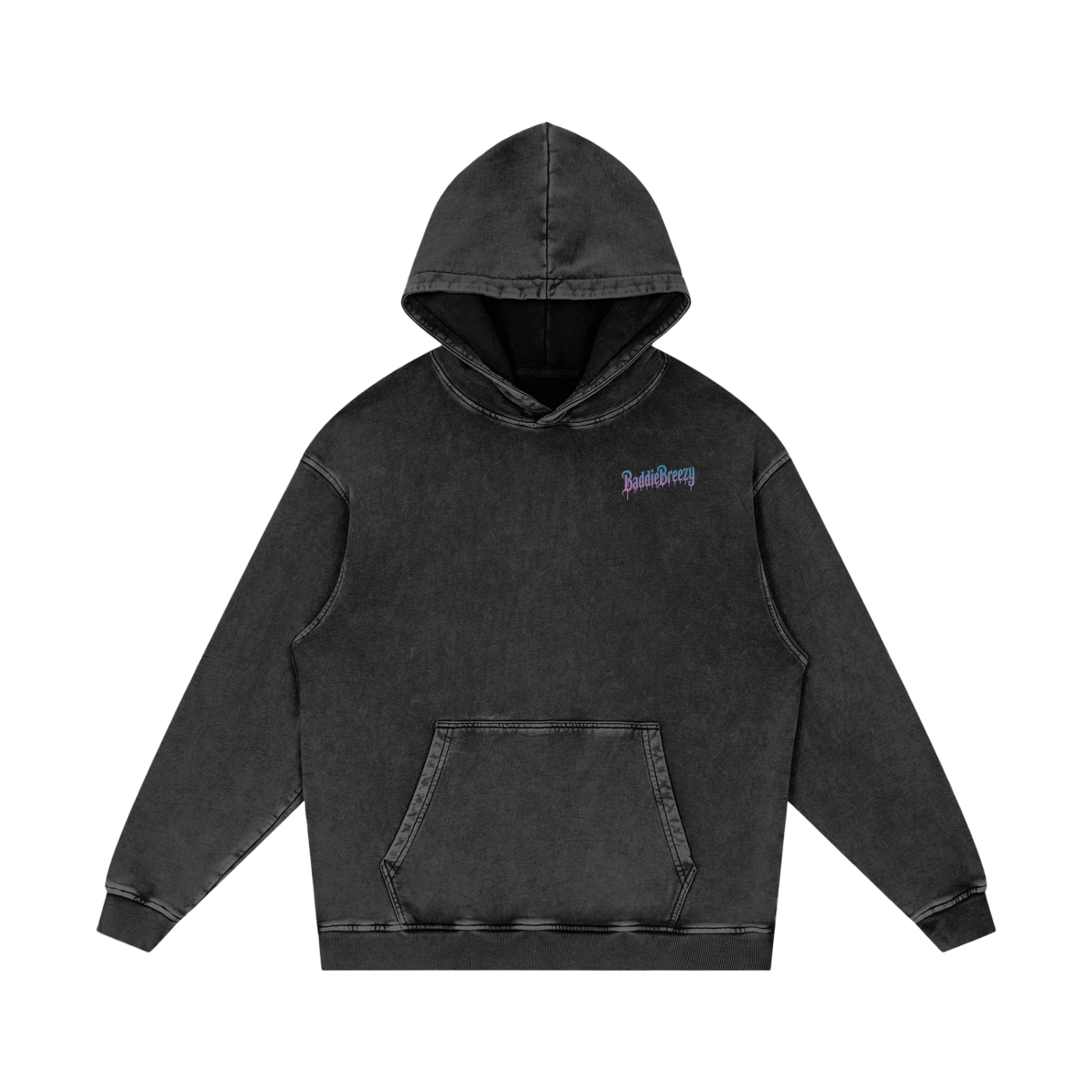 BaddieBreezy Acid Wash Oversize Hoodie