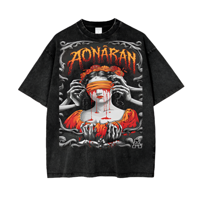 Aonaran Graphic Acid Wash Oversize T-Shirt