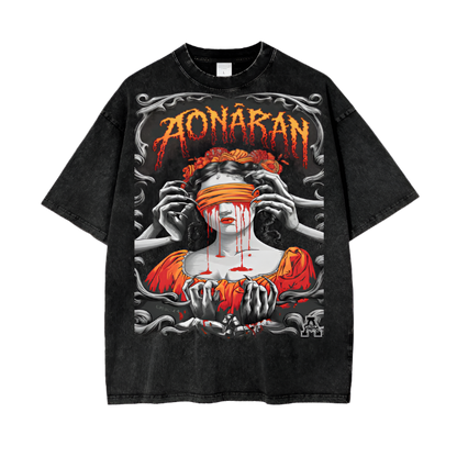 Aonaran Graphic Acid Wash Oversize T-Shirt