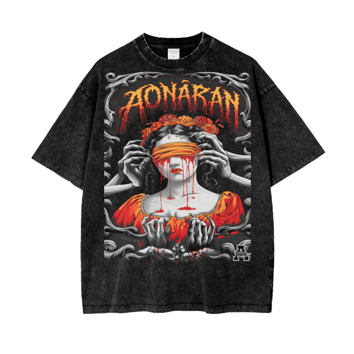 Aonaran Graphic Acid Wash Oversize T-Shirt