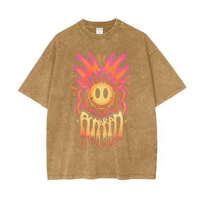 Aonaran Graphic Acid Wash Oversize T-Shirt