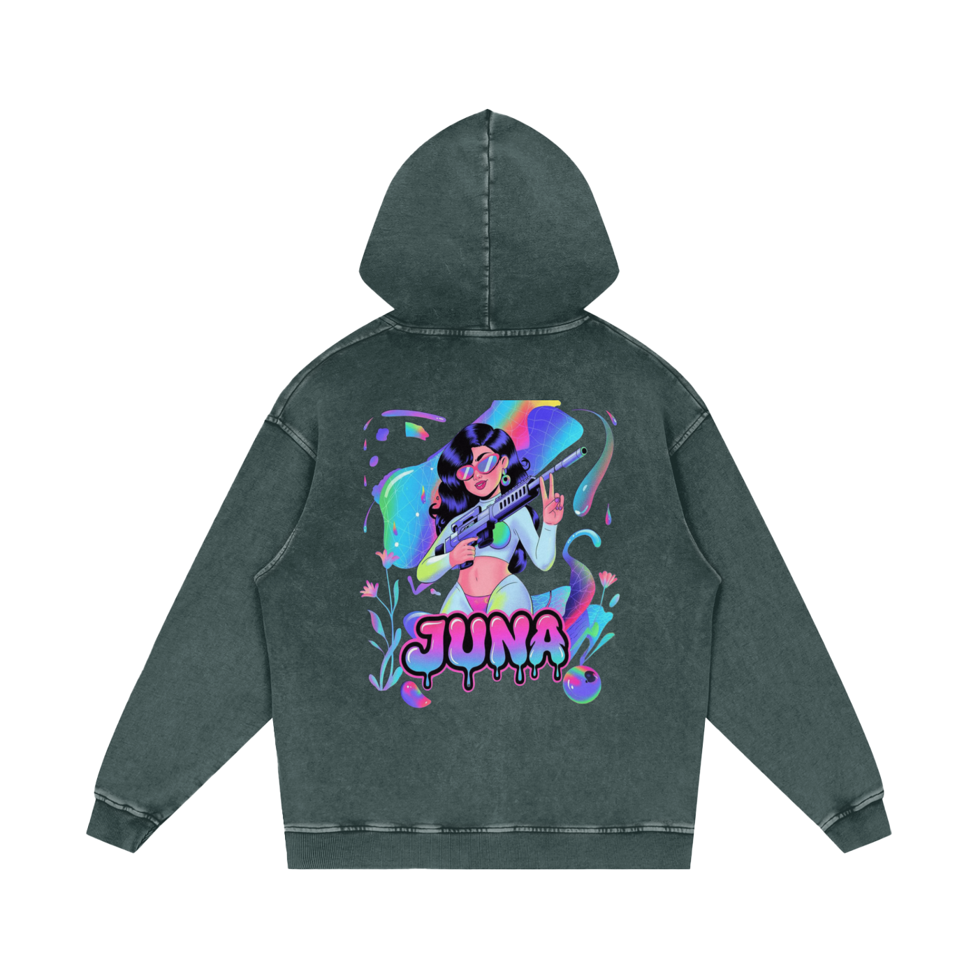 Juna Acid Wash Oversize Hoodie