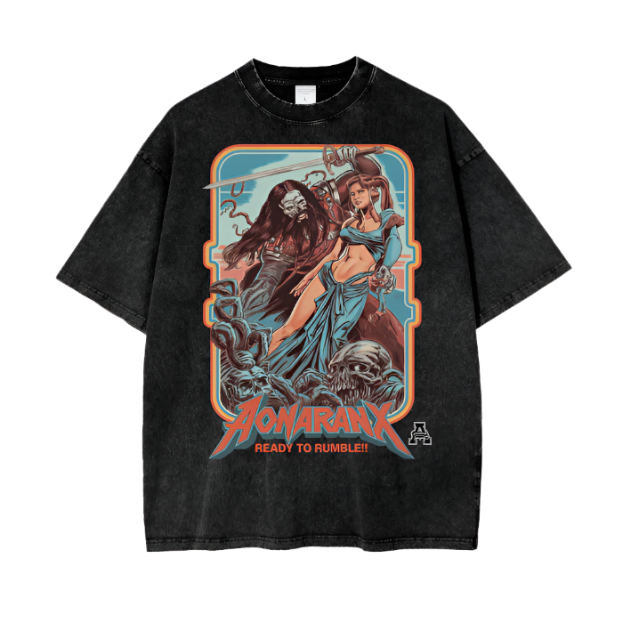 Aonaran Graphic Acid Wash Oversize T-Shirt