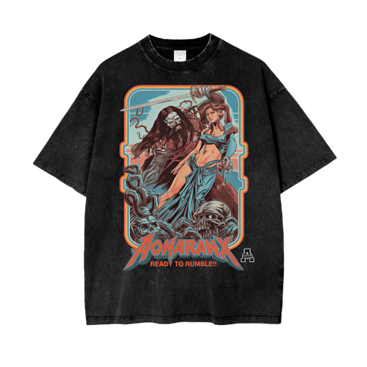 Aonaran Graphic Acid Wash Oversize T-Shirt