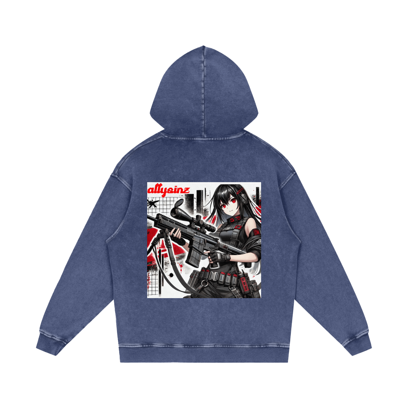 Allysinz Acid Wash Oversize Hoodie