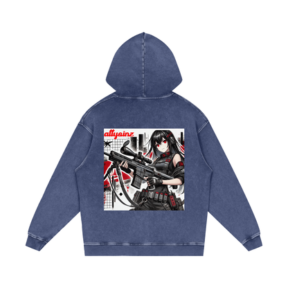 Allysinz Acid Wash Oversize Hoodie