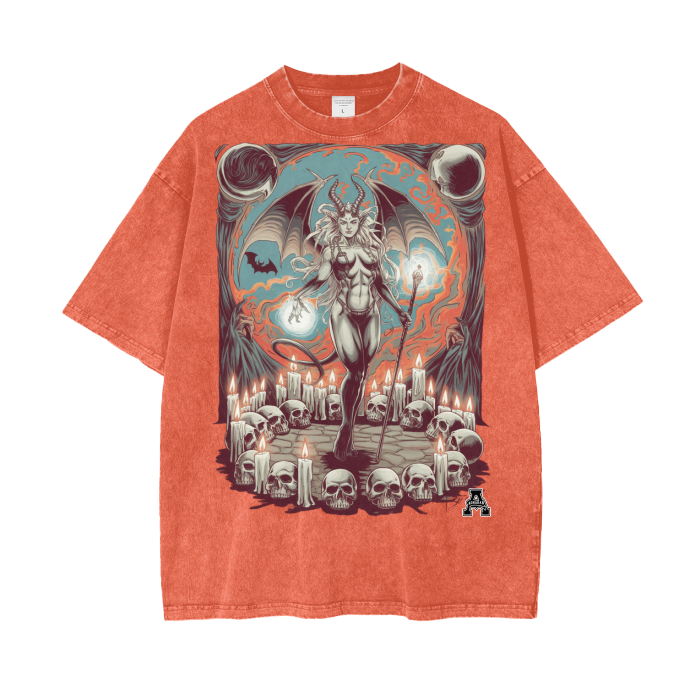 Aonaran Graphic Acid Wash Oversize T-Shirt